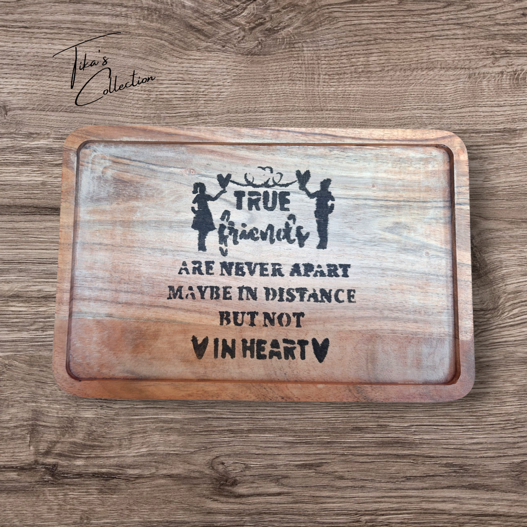 Houten serveerplank - True friends are never apart - Tika's Collection