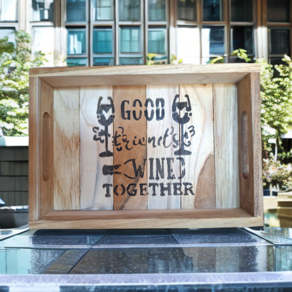 Dienblad ~ Good Friends Wine Together ~ Tika's Collection