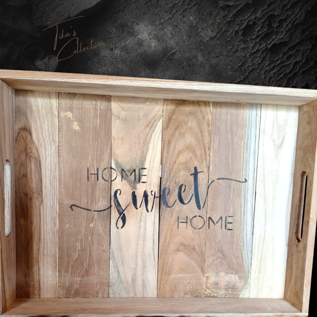 Houten dienblad - Home sweet Home ~ Tika's Collection