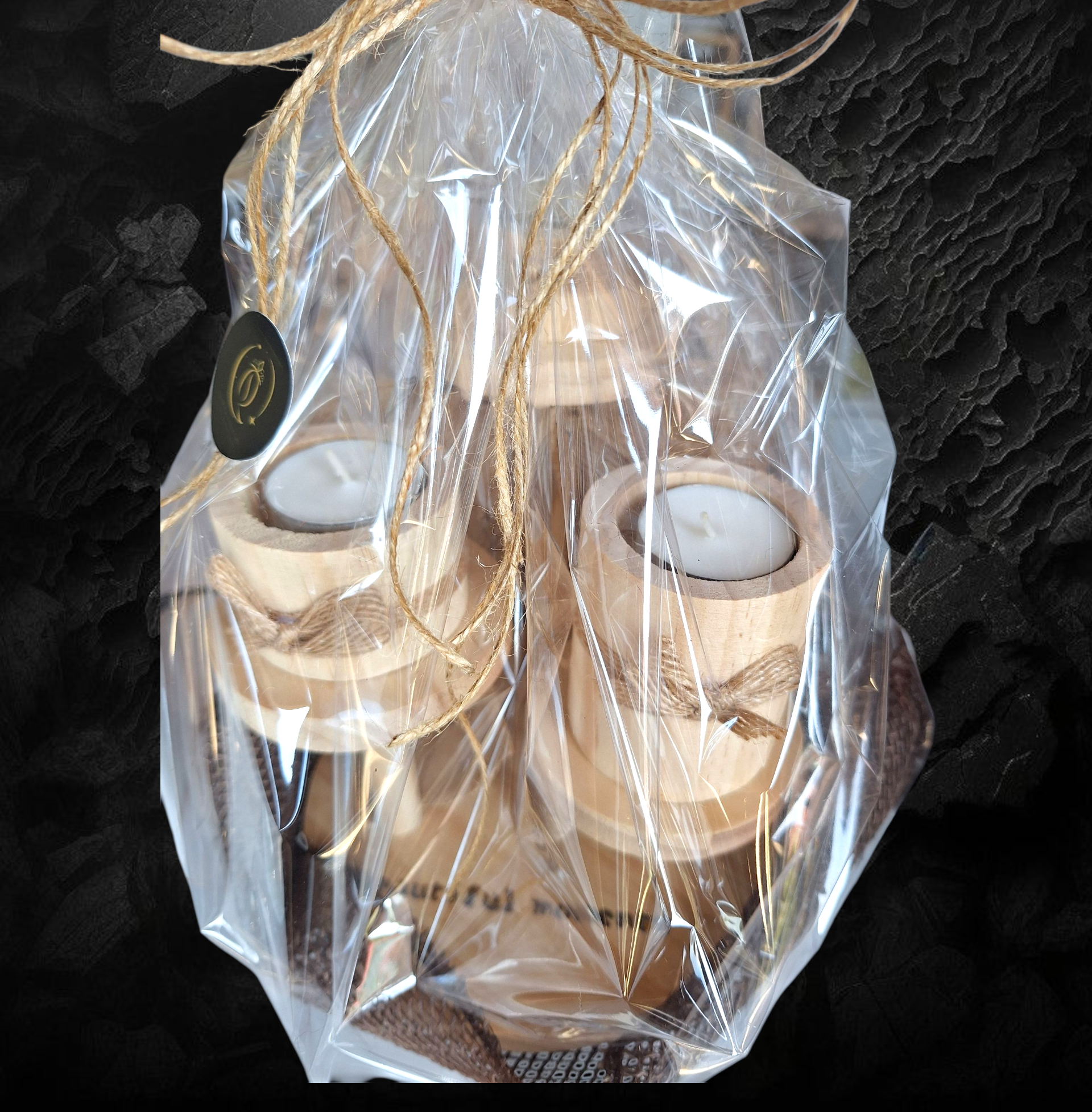 Houten kaarsenhouder - Beautiful moments - Tika's Handmade Collection