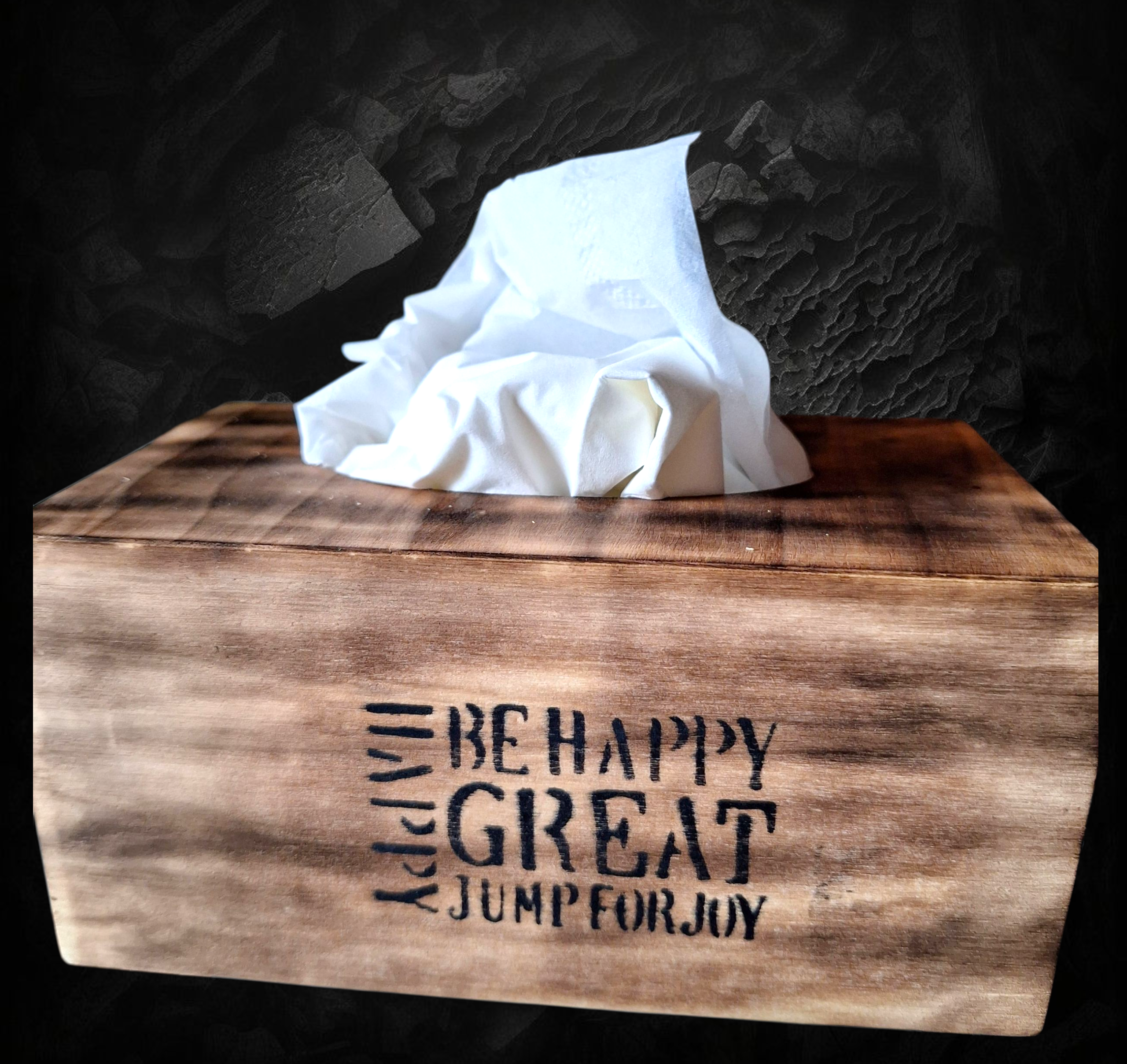 Tissue doos - Be happy - Tika's Handmade Collection