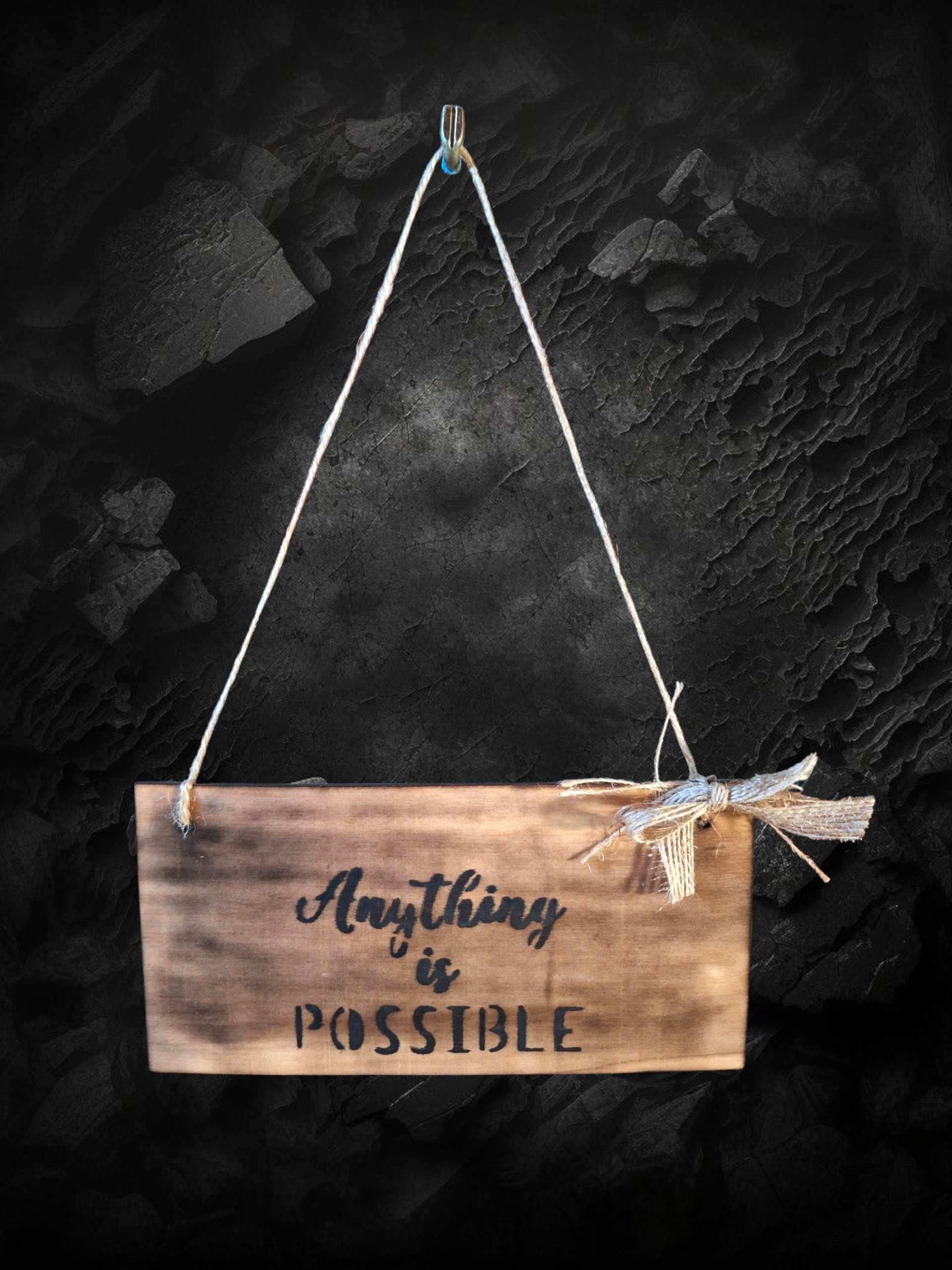 Decoratieplaatje in hout - Anything is possible