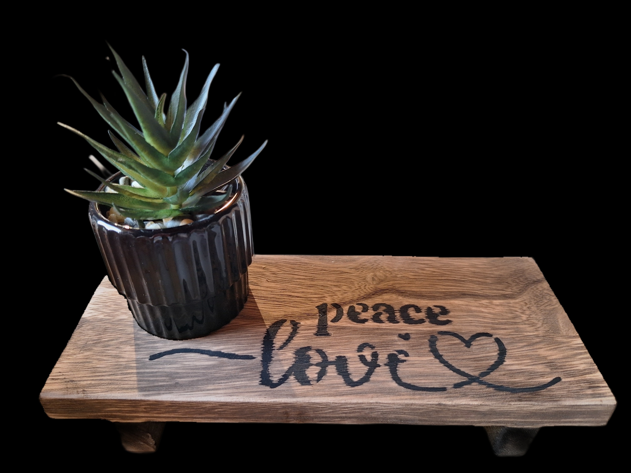 Houten tafeltje - peace love - Tika's Handmade Collection