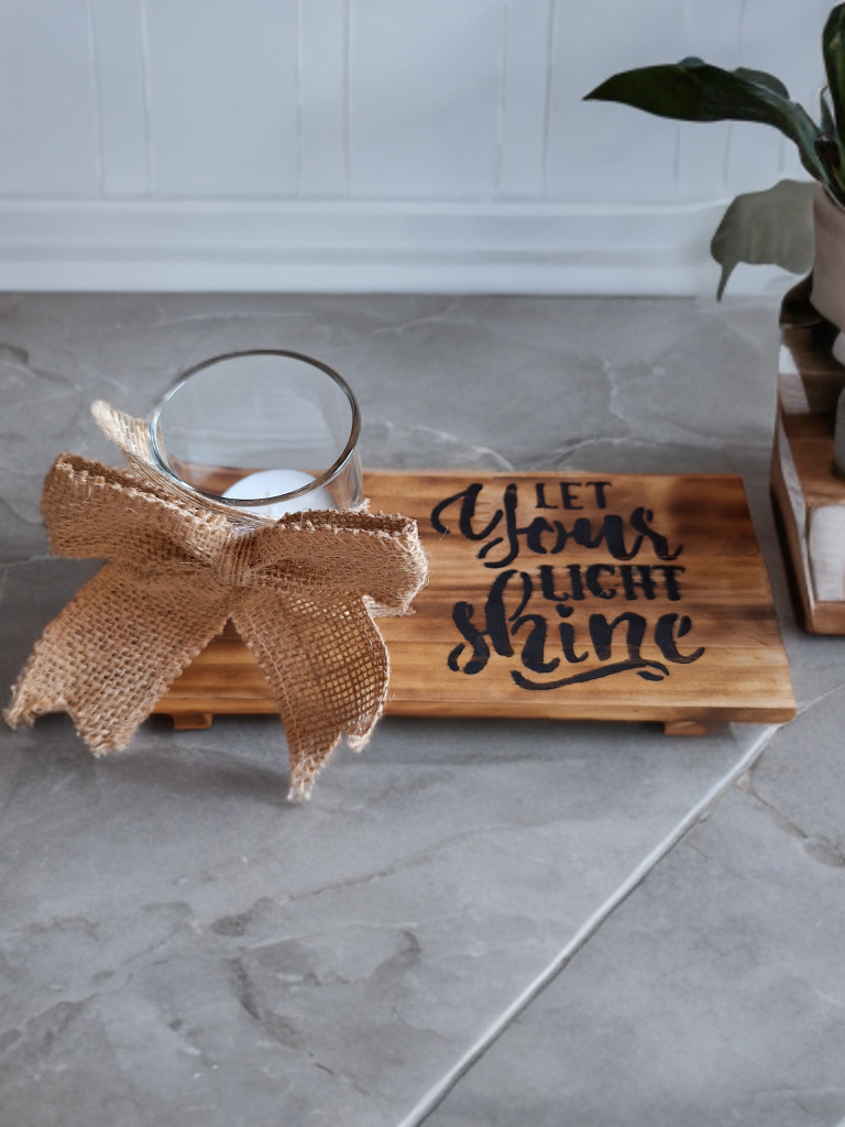 Decoratie tafeltje- Let your light ..  - Tika's Handmade Collection