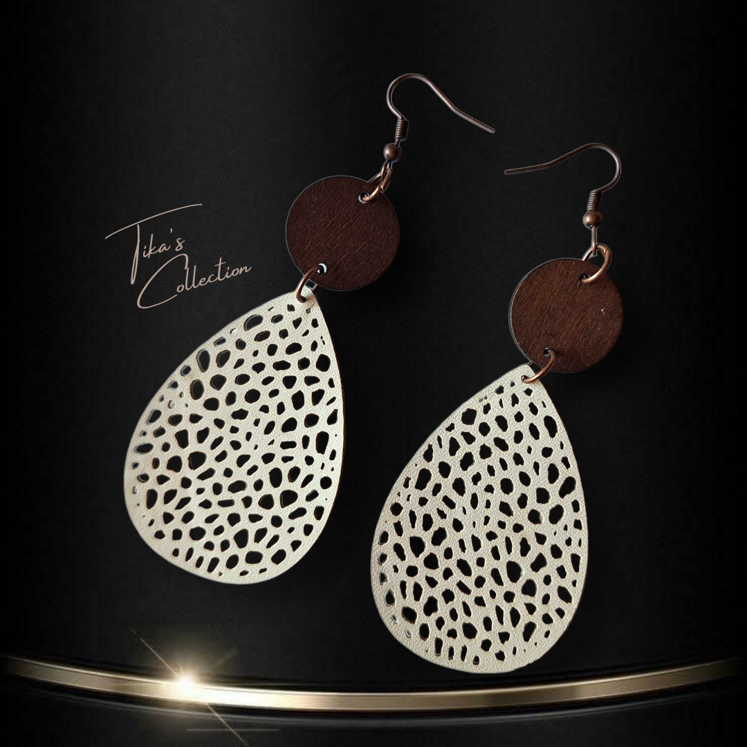 Houten oorbellen ~ Tika's Collection