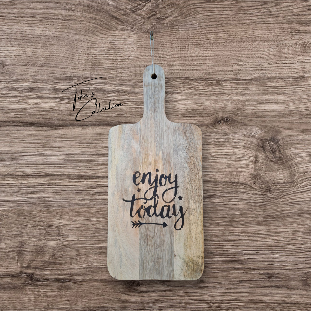 Houten serveerplank- Enjoy Today ~ Tika's Collection