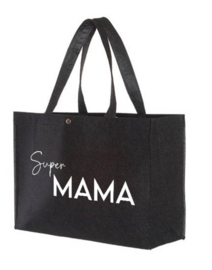 Shopping bag Super mama - Zwart