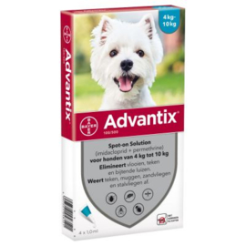 Advantix 4 tot 10 kg, 4 pipetten