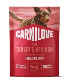 Carnilove Pouche hert met aardbeiblaadjes 300gr
