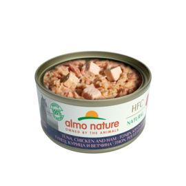 Almo Nature Natural Tonijn, kip en ham 70gr