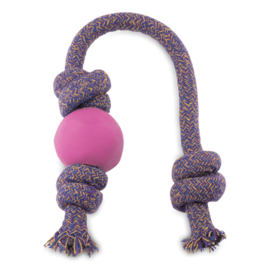 Becopets ball with rope SMALL(groen, blauw of roze)