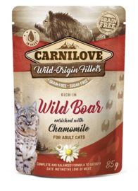 Carnilove pouch kat Kip & Wildzwijn met kamille 85gr