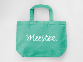 Mint MEESTER. Canvas shopper Krijt