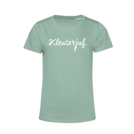 Pastel mint KLEUTERJUF. Shirt Ronde hals Krijt