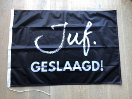 Zwart JUF. Geslaagd Vlag Krijt