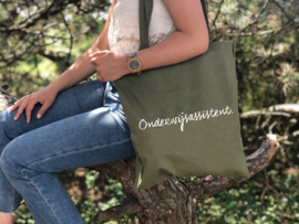 Military Green ONDERWIJSASSISTENT. katoenen tas Krijt