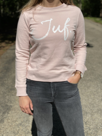 Pastel roze JUF. Sweater Krijt