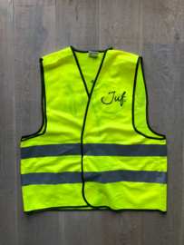 Fluor Geel JUF. Veiligheidshesje Krijt