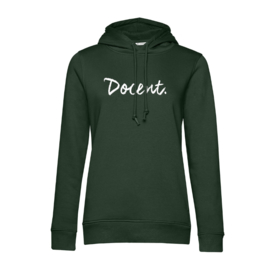 Flessengroen DOCENT. Dames Hoodie krijt