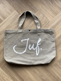 Zand JUF. Canvas shopper Krijt (Dubbelzijdig)