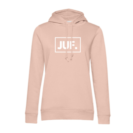 Pastel roze JUF. Hoodie klas