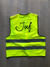 Fluor Geel JUF. Veiligheidshesje Krijt