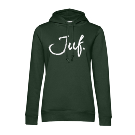 Flessengroen JUF. Hoodie krijt