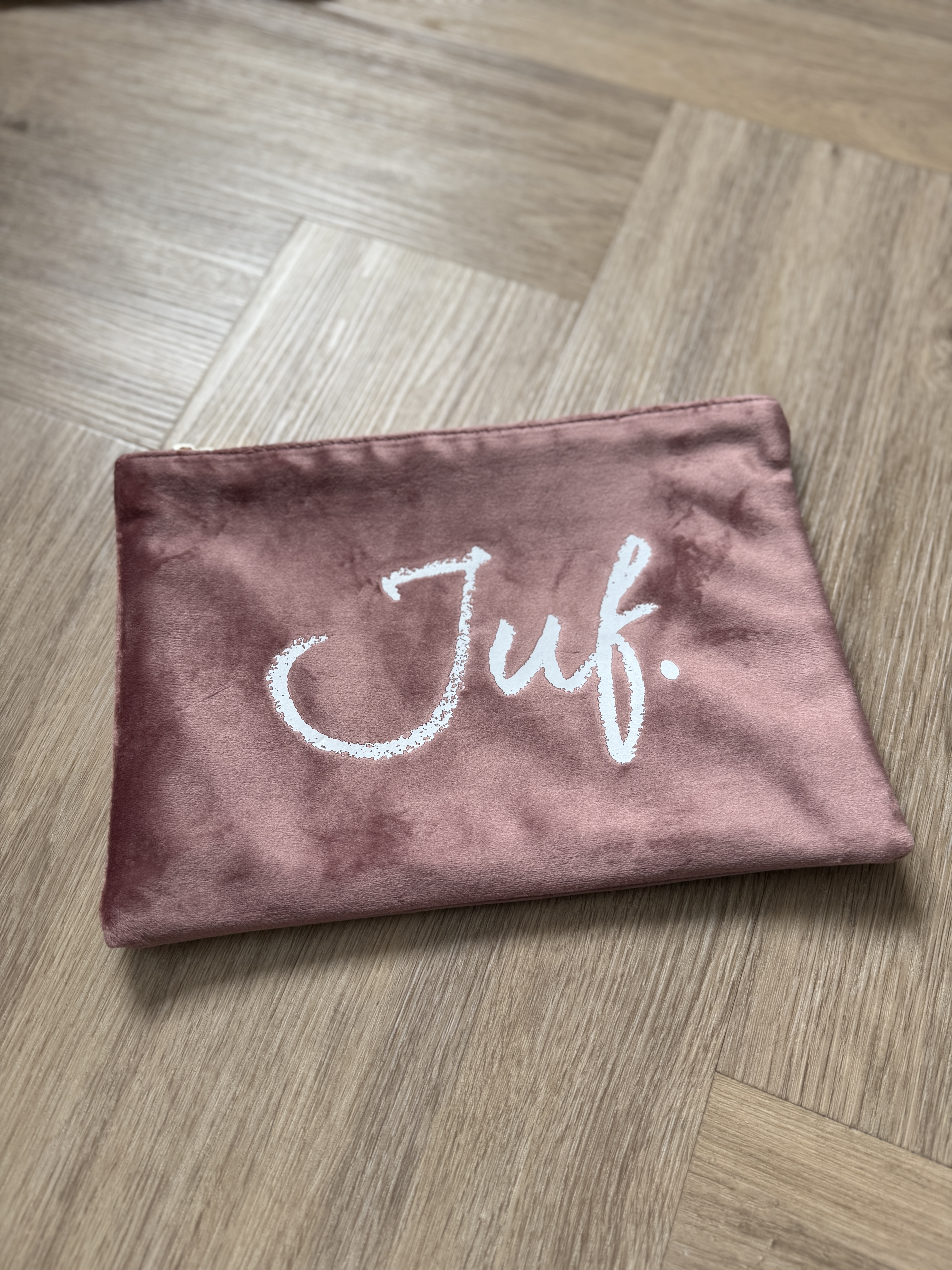 Zachtroze JUF. Velvet Etui Krijt Groot