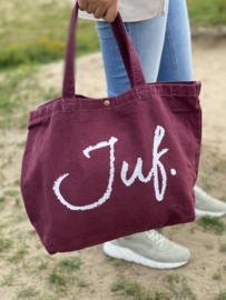 Bordeaux JUF. Canvas shopper Krijt (Dubbelzijdig)