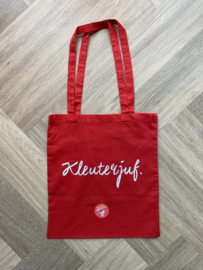 Rood KLEUTERJUF. katoenen tas (Enkelzijdig)