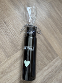 MEESTER. Cadeaupakket waterfles en keycord zwart