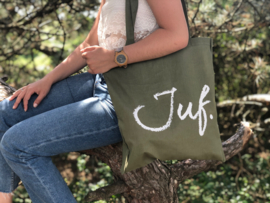 Military Green JUF. katoenen tas Krijt