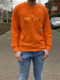 Oranje MEESTER. Lightweight Sweater Klas met glanzend Oranje