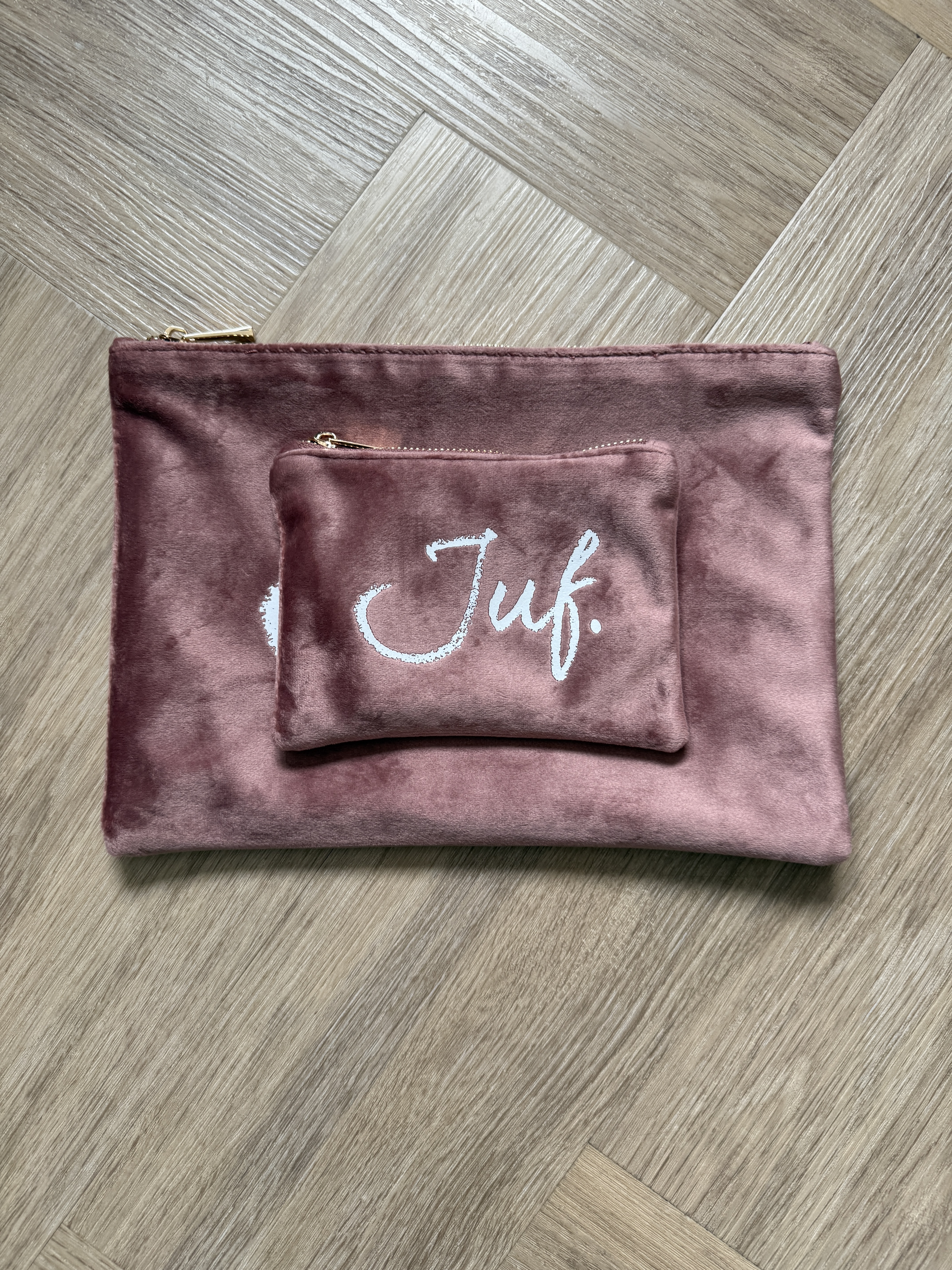 Zachtroze JUF. Velvet Etui Krijt Klein