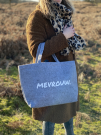 Lichtgrijs MEVROUW. Vilten shopper (Dubbelzijdig)