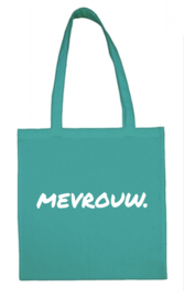 Turquoise MEVROUW. katoenen tas