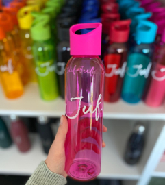 Roze JUF. Waterfles Krijt