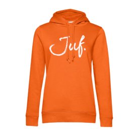 Oranje JUF. Hoodie krijt