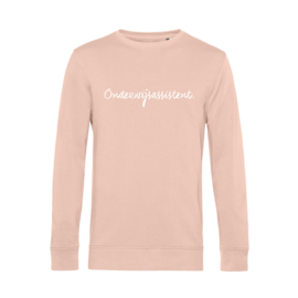 Pastel roze ONDERWIJSASSISTENT. Heren Sweater Krijt