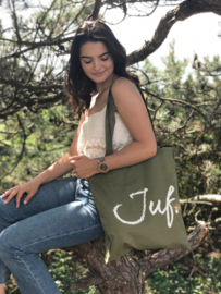 Military Green JUF. katoenen tas Krijt