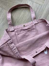 Oudroze JUF. Canvas shopper Krijt (Dubbelzijdig)