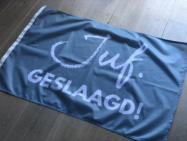 Blauw JUF. Geslaagd Vlag Krijt