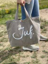 Zand JUF. Canvas shopper Krijt (Dubbelzijdig)