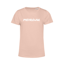 Pastel roze MEVROUW. Shirt Ronde hals