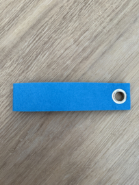 Blauw MEESTER. Vilten Sleutelhanger Klas
