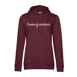 Bordeaux ONDERWIJSASSISTENT. Dames Hoodie krijt