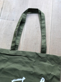 Military Green JUF. katoenen tas Krijt