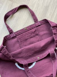 Bordeaux JUF. Canvas shopper Krijt (Dubbelzijdig)