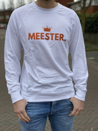 Wit MEESTER. Lightweight Sweater Klas met glitter Oranje