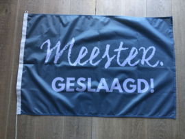 Blauw MEESTER. Geslaagd Vlag Krijt